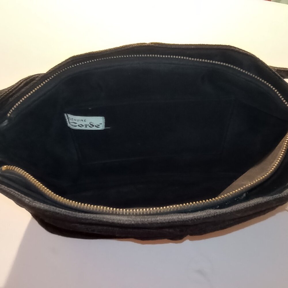 Genuine Corde Black Corded Purse Vintage 30s 40s - Picture 10 of 15